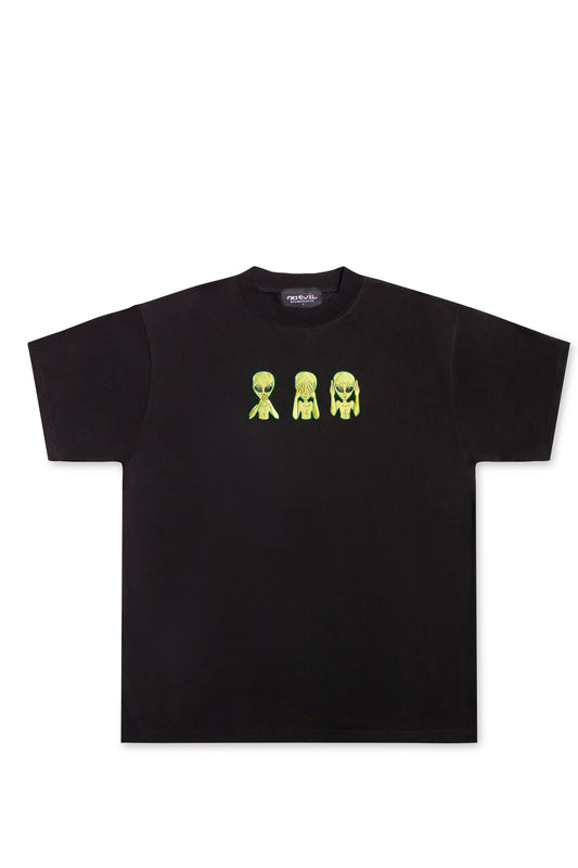 ALIEN EMBROIDERED T-SHIRT BLACK