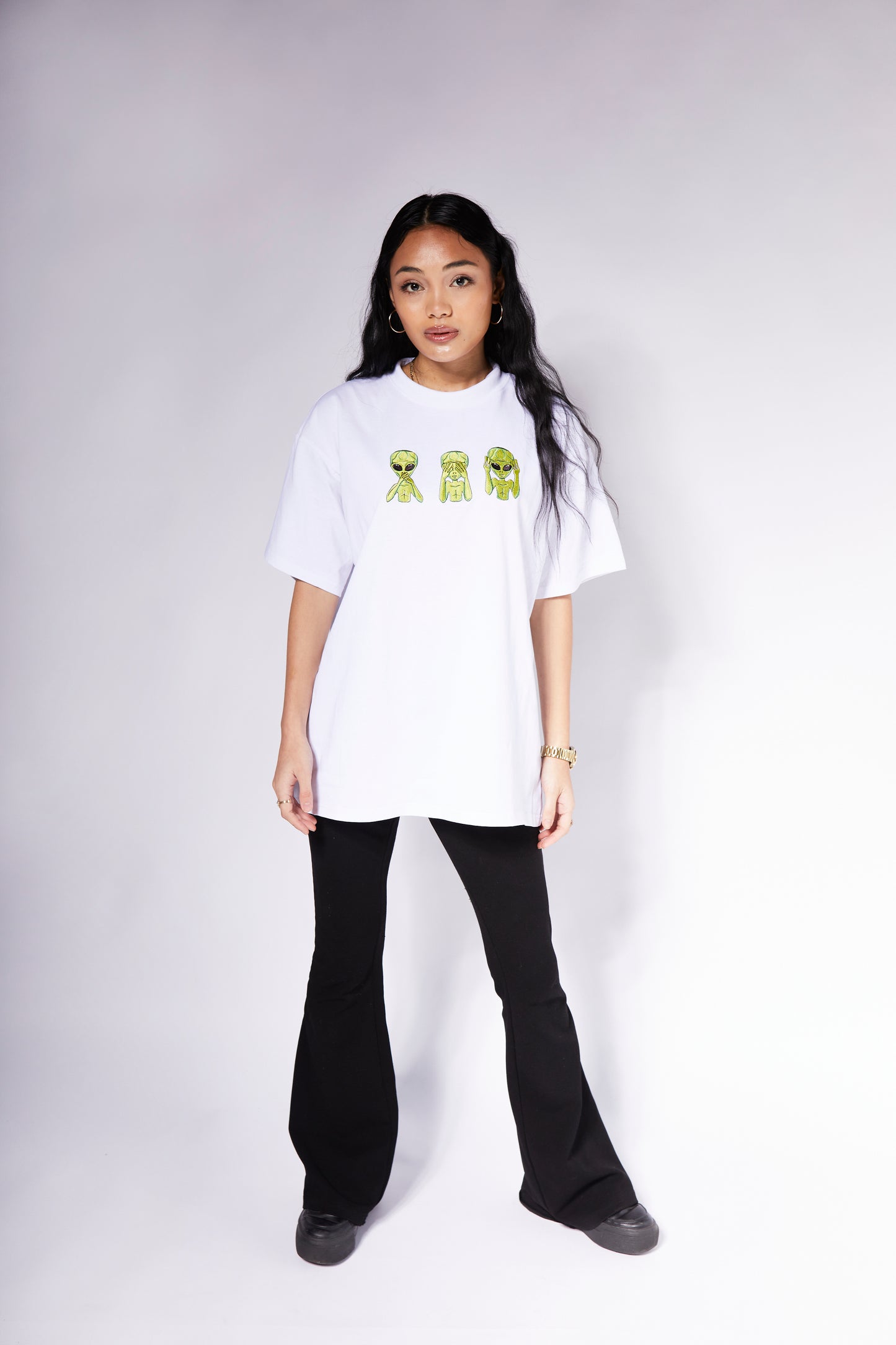 ALIEN EMBROIDERED T-SHIRT WHITE