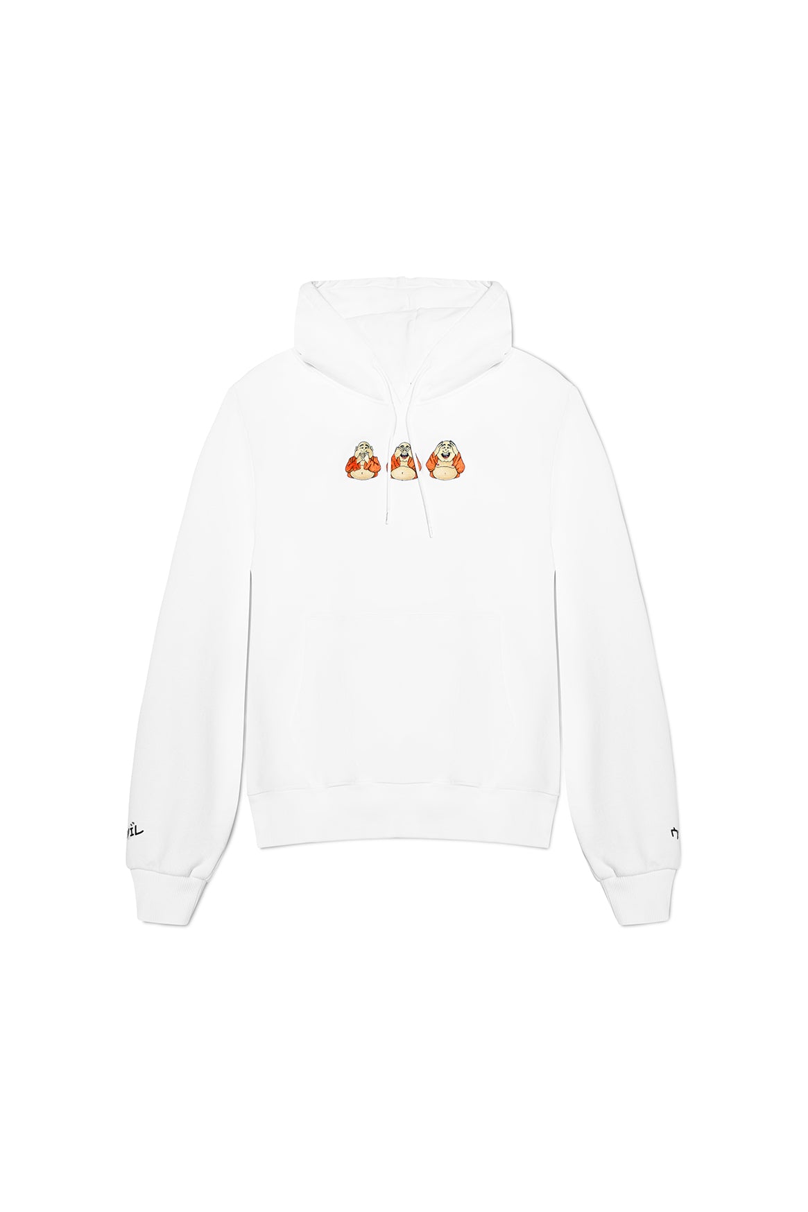 BUDDHA EMBROIDERED HOODIE WHITE